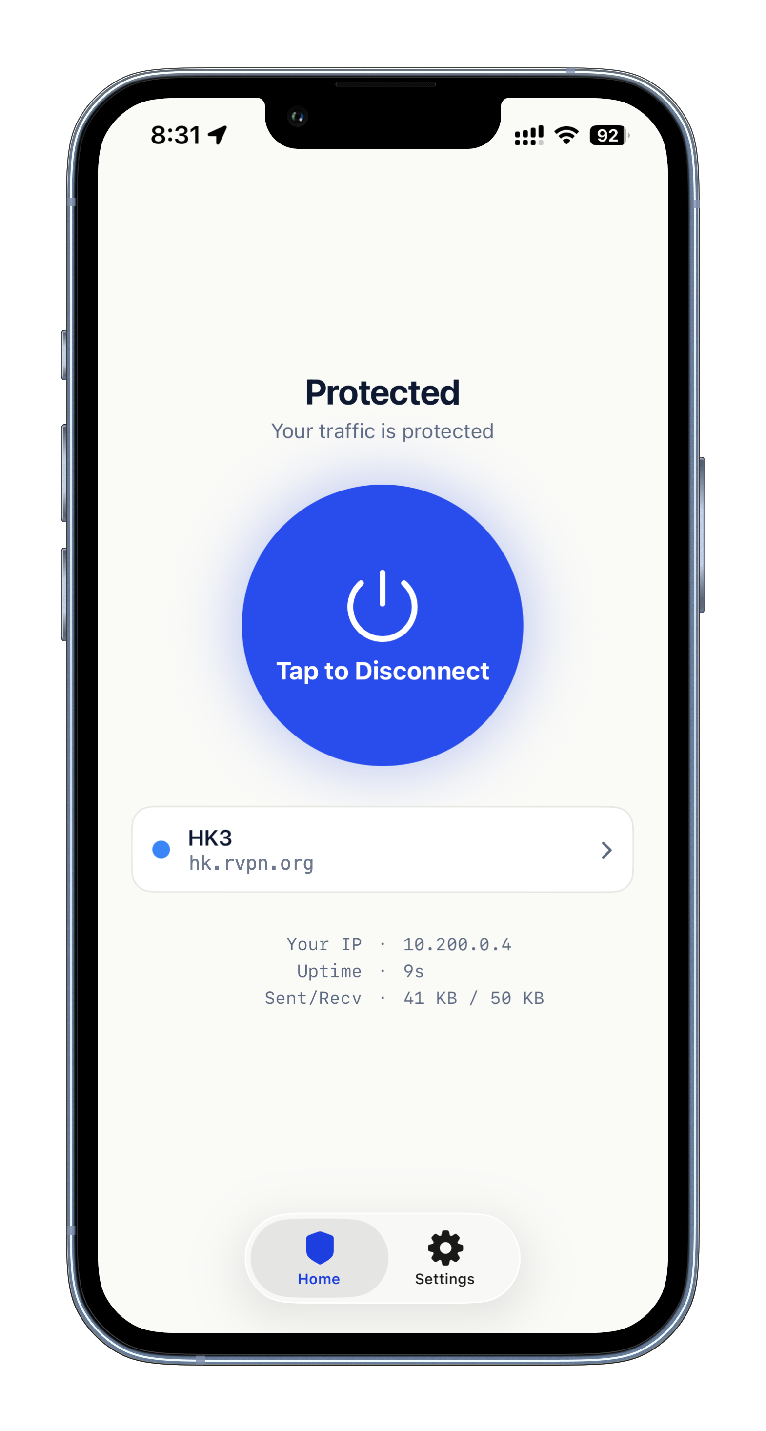 rVPN on iOS — Protected